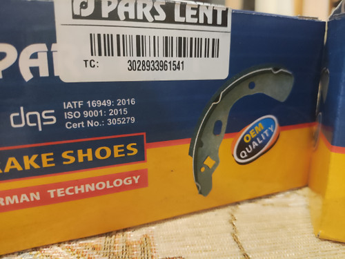 لنت ترمز عقب پراید برند پارس قطعات اصلی کد محصول/الف .ر،س 1456/10